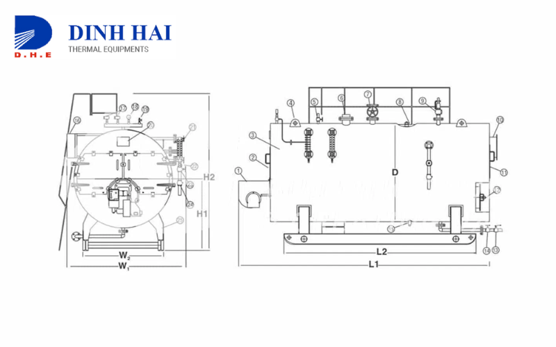 Cấu tạo lò hơi ống lửa